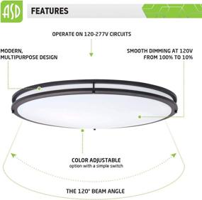 img 1 attached to 💡 ASD 32 Inch Oval LED Flush Mount Ceiling Light: 3CCT 3000K/ 4000K/ 5000K, Dimmable, Oil Rubbed Bronze, Energy Star Rated