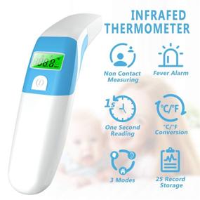 img 3 attached to 🌡️ Infrared Non-Contact Thermometer for Forehead and Ears, FDA Cleared Medical Device, 510K Certified, Three Color LCD Screen, Digital Thermometer with Fever Alarm and Memory Function