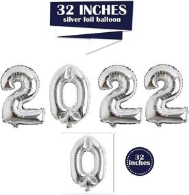 img 1 attached to 🎉 Large 2022 Balloons Navy Blue and Silver Sets - New Year Eve Party Decorations Kit: Perfect Party Supplies for 2022 Celebrations!