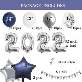 img 2 attached to 🎉 Large 2022 Balloons Navy Blue and Silver Sets - New Year Eve Party Decorations Kit: Perfect Party Supplies for 2022 Celebrations!