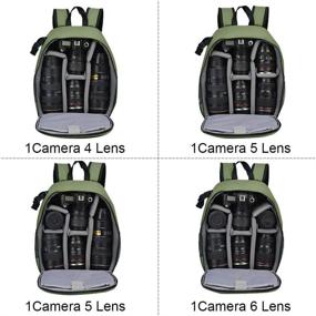img 2 attached to 🎒 Waterproof CADeN Camera Backpack Bag - Professional DSLR/SLR Mirrorless Camera Case for Sony Canon Nikon, with Tripod Accessories, Green