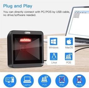 img 1 attached to 🔍 Eyoyo Hands-Free 2D QR Barcode Scanner: Efficient Desktop 1D Barcode Reader with Omnidirectional Scanning Capability for Supermarket Library Retail Store