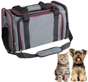 img 2 attached to 🐾 GOOPAWS Soft-Sided Kennel Pet Carrier for Small Dogs, Cats, Puppy | Airline Approved Cat Carriers Dog Carrier Collapsible | Travel Handbag & Car Seat