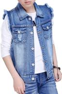 oushiny unisex sleeveless denim vest kids' apparel logo