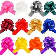 🎁 colorful mixed ribbon bows for gift wrapping - set of 24 christmas pull bows for gift baskets and presents logo