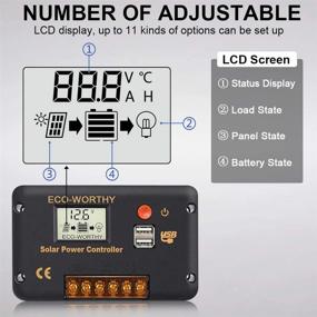 img 2 attached to ECO-Worthy 30A Solar Charger Controller | Solar Panel Battery Intelligent Regulator with Dual USB Port | Auto 12/24V PWM Positive Ground