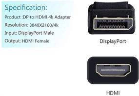 img 1 attached to 🔌 FEMORO Адаптер DisplayPort: Оптимальное подключение для дисплеев Ultra HD (совместим с разрешением 3840X2160)