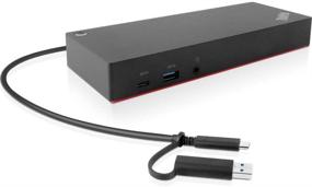 img 1 attached to 🖥️ Enhanced Lenovo ThinkPad Hybrid USB-C with USB-A Dock US (40AF0135US), Inclusive of USB Type-A Adapter, ZoomSpeed HDMI Cable (with Ethernet), and AOM Starter Bundle