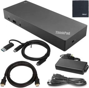 img 2 attached to 🖥️ Enhanced Lenovo ThinkPad Hybrid USB-C with USB-A Dock US (40AF0135US), Inclusive of USB Type-A Adapter, ZoomSpeed HDMI Cable (with Ethernet), and AOM Starter Bundle