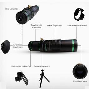 img 2 attached to 🔭 Ampufi - High Power Monocular Telescope - 22X Telephoto Lens with Smartphone Holder for Bird Watching, Hunting, Camping, Sporting Events, and Travel - Durable Aluminum Metal Body - Gift Set