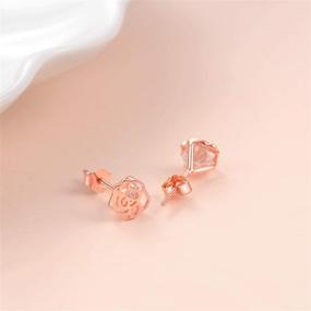 img 3 attached to 🌹 YFN Rose Gold Plated Sterling Silver Small Stud Earrings: Elegant Accessories for Women