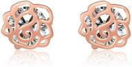 🌹 yfn rose gold plated sterling silver small stud earrings: elegant accessories for women logo