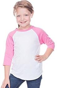 img 1 attached to 🌸 Vibrant Kavio Toddlers Jersey Contrast Flamingo Girls' Tops, Tees & Blouses - Trendy Clothing for Little Fashionistas!