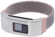 🌸 leiou woven nylon strap replacement band for vivofit 3/jr/jr2 with silver metal case - sport mesh watchband in pink sand (s/4.8"-6.8") logo