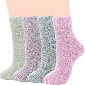 img 4 attached to 🧦 Womens Wool Socks Winter Athletic Crew Socks | Warm Hiking Merino Wool Soft Thick Mid Calf Socks by Zando