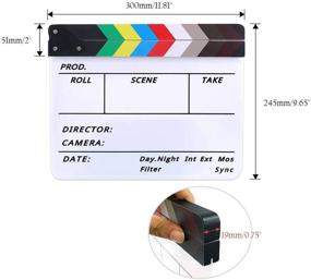 img 3 attached to 🎥 Lynkaye Movie Film Video Clapboard - Director's Cut Action Scene Clapper Board | Movie Theme Party Decorations in Black/Colorful | Size: 11.8x10.6 inches