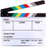 🎥 lynkaye movie film video clapboard - director's cut action scene clapper board | movie theme party decorations in black/colorful | size: 11.8x10.6 inches logo
