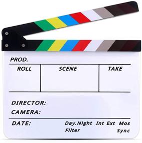 img 4 attached to 🎥 Lynkaye Movie Film Video Clapboard - Director's Cut Action Scene Clapper Board | Movie Theme Party Decorations in Black/Colorful | Size: 11.8x10.6 inches