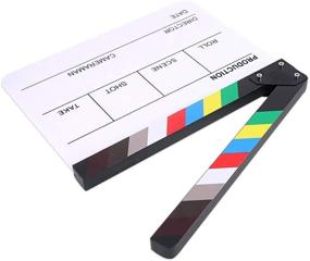 img 2 attached to 🎥 Lynkaye Movie Film Video Clapboard - Director's Cut Action Scene Clapper Board | Movie Theme Party Decorations in Black/Colorful | Size: 11.8x10.6 inches