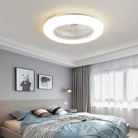 img 4 attached to 🌀 Enhanced Modern Ceiling Fan with Adjustable Speed & Remote Control, Invisible Fan Blade and LED Light - Perfect for Bedrooms & Workout Rooms