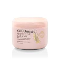 🥥 cocomagic coconut oil hair mask - repairs damaged hair, frizz prevention, restores shine & adds shine, protein enriched & extra hydration, free of parabens, cruelty-free, made in the usa (8 oz) logo
