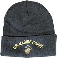 🎩 black u.s. marine corps watch cap knit hat - one size logo