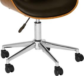 img 1 attached to 💺 Premium Armen Living Daphne Office Chair: Sleek Black Faux Leather & Chrome Finish