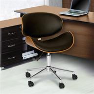 💺 premium armen living daphne office chair: sleek black faux leather & chrome finish логотип