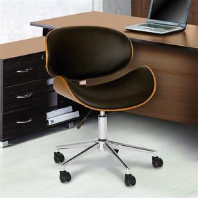 img 4 attached to 💺 Premium Armen Living Daphne Office Chair: Sleek Black Faux Leather & Chrome Finish