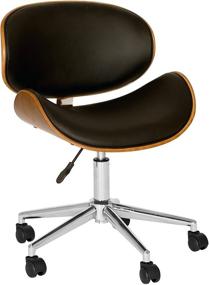 img 3 attached to 💺 Premium Armen Living Daphne Office Chair: Sleek Black Faux Leather & Chrome Finish