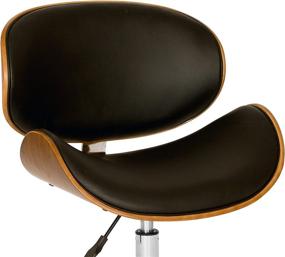 img 2 attached to 💺 Premium Armen Living Daphne Office Chair: Sleek Black Faux Leather & Chrome Finish