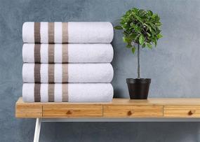 img 1 attached to 🛁 Experience Ultimate Luxury with Asiatique Linen Premium Beige Stripe Large Bath Towels – Set of 4, 650 GSM, 27x54 Inch – Soft, Absorbent, and Quick-Drying 100% Cotton Towels for Bathroom – Valued at $72.95