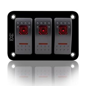 img 3 attached to FXC Rocker Switch Aluminum Panel 3 Gang Toggle Switches Dash 5 Pin ON/Off 2 LED Backlit For Boat Car Marine Red