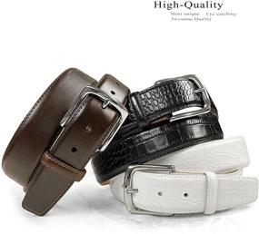 img 3 attached to 🐊 Designer Leather Alligator Men's Accessories - Valley Belts for Dresses