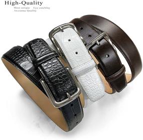 img 1 attached to 🐊 Designer Leather Alligator Men's Accessories - Valley Belts for Dresses