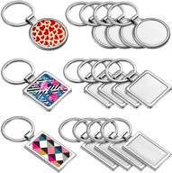 🔑 sublimation blank keychain metal heat transfer keychain board rings for diy crafts supplies - pack of 12, assorted shapes logo