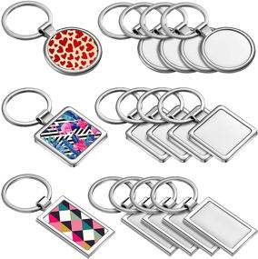 img 4 attached to 🔑 Sublimation Blank Keychain Metal Heat Transfer Keychain Board Rings for DIY Crafts Supplies - Pack of 12, Assorted Shapes