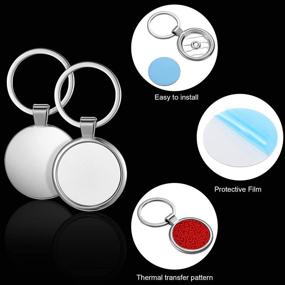 img 3 attached to 🔑 Sublimation Blank Keychain Metal Heat Transfer Keychain Board Rings for DIY Crafts Supplies - Pack of 12, Assorted Shapes