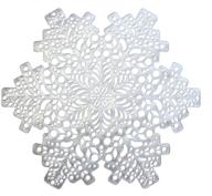 ❄️ wintop 15×17" pressed vinyl non-slip placemats: hollow out design, set of 6, snowflake silver - stylish table mats for enhanced grip and elegance logo