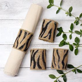 img 1 attached to 🎁 CT CRAFT LLC Natural Burlap Black Zebra Wired Ribbon for Home Decor, Gift Wrapping, DIY Crafts - 2.5” x 5 Yards x 1 Rolls