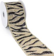 🎁 ct craft llc natural burlap black zebra wired ribbon for home decor, gift wrapping, diy crafts - 2.5” x 5 yards x 1 rolls logo