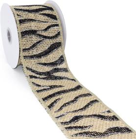 img 4 attached to 🎁 CT CRAFT LLC Natural Burlap Black Zebra Wired Ribbon for Home Decor, Gift Wrapping, DIY Crafts - 2.5” x 5 Yards x 1 Rolls