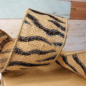 img 2 attached to 🎁 CT CRAFT LLC Natural Burlap Black Zebra Wired Ribbon for Home Decor, Gift Wrapping, DIY Crafts - 2.5” x 5 Yards x 1 Rolls