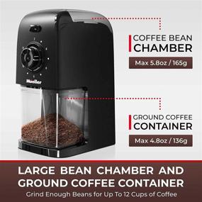 img 1 attached to ☕ Mueller SuperGrind Burr Coffee Grinder Electric - Removable Burr, 12 Cups, 17 Grind Settings, 5.8oz Capacity, Black