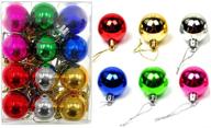 alimitopia 24pcs mini christmas ball baubles, 1.2&#34; shatterproof mirror surface hang balls pendant for tiny xmas tree decoration - assorted colors логотип