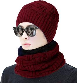 img 3 attached to Stay Warm in Style: Must-Have 3-Piece Winter Beanie Hat, Scarf, and Gloves Set for Men and Women