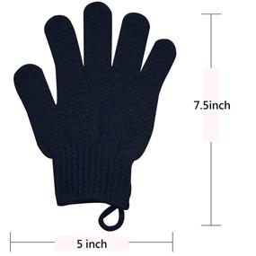 img 2 attached to 🛀 Enhance Your Shower Experience with Exfoliating Gloves - Bath Gloves 1 Pair for Softer, Healthier Skin - Ideal for Men and Women - Hangable Design - Exfoliating Gloves 1 Pair Black