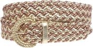 inch wide metallic braided woven women's accessories for belts logo