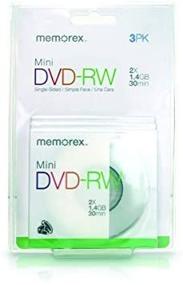 img 3 attached to 📀 Mini DVD-RW 1.4 GB 30 min. (3-Pack) by Memorex
