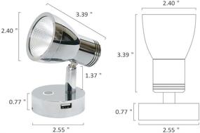 img 1 attached to 🔆 3W RV Wall Reading Lamp with Copper USB Port - Low Voltage LED Flexible Surface Mounted Wall Light - Warm White Light Ideal for Dry Environments